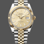 Rolex Datejust 126233 Champagne Motif dial Fluted Bezel 36MM Unisex Replica Watch