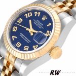 Rolex Datejust 179173 Concentric Circle Blue Dial Fluted Bezel 26MM Lady Replica Watch - Image 4