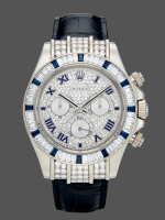 Rolex Daytona 116599 pave diamond dial Blue Leather Strap 40mm Mens Replica Watch