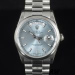 Rolex Day-Date 118206 Ice Blue Dial Polished Platinum Bezel 36mm Unisex Replica Watch - Image 2