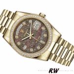 Rolex Day Date 118348 Black MOP Dial Yellow Gold 36mm Unisex Replica Watch - Image 3