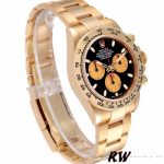 Rolex Daytona 116508 Yellow Gold Black Dial 40MM Mens Replica Watch - Image 3