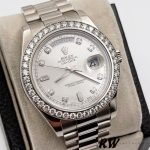 Rolex Day-Date 218349 Silver Diamond Dial 41MM Mens Replica Watch - Image 2