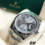 Rolex Datejust m126334 0021 Fluted Bezel Grey Wimbledon Dial 41MM Mens Replica Watch - Image 12