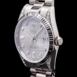 Rolex Day Date 118339 White Gold Silver Dial Fluted Bezel 36mm Unisex Replica Watch - Image 3