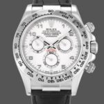Rolex Daytona 116519 White Arabic Dial Black Leather strap 40mm Mens Replica Watch