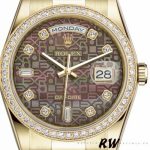 Rolex Day Date 118348 Black MOP Dial Yellow Gold 36mm Unisex Replica Watch - Image 2