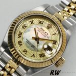 Rolex Datejust 179173 Decorated Mother Of Pearl Champagne Dial 26MM Lady Replica Watch - Image 2