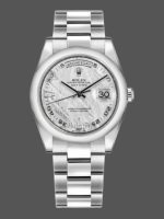 Rolex Day-Date 118209 White Gold Meteorite Grey Dial 36mm Unisex Replica Watch