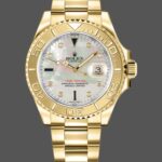 Rolex Yacht-Master 168628 White MOP Dial Yellow Gold 35MM Unisex Replica Watch