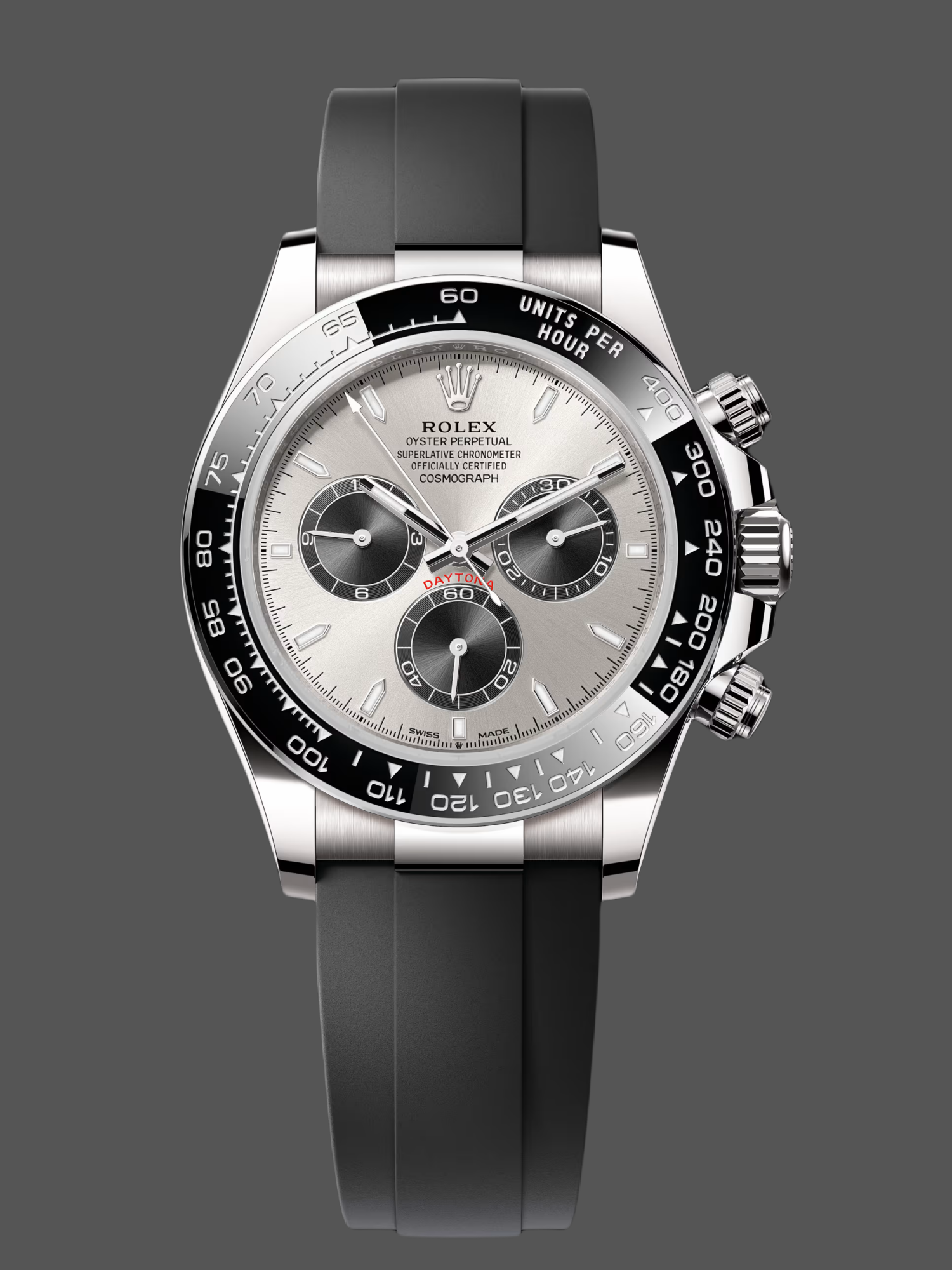 97BE36AA-7E8E-EAD2-094B-62A5A4A49DD5 Rolex Daytona 126519LN 0006 40mm Silver Ghost Dial White Gold Oysterflex - Image 1
