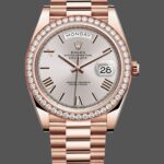 Rolex Day-Date 228345RBR Sundust Roman Dial Diamond Bezel 40mm Mens Replica Watch