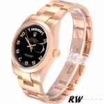 Rolex President Day Date 118205 Rose Gold Black Dial 36mm Unisex Replica Watch - Image 3
