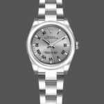 Rolex Oyster Perpetual 176200 Rhodium Grey Roman Numeral Dial 26mm Lady Replica Watch