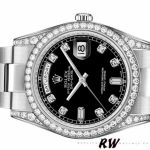 Rolex Day-Date 118389 Diamond Bezel Black Diamond Dial 36MM Unisex Replica Watch - Image 2
