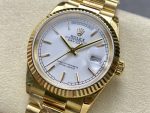 Rolex Day-Date 128238 Fluted Bezel White Roman Dial 36MM Replica Watch - Image 5