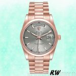 Rolex Day-Date 118205 Rose Gold Rhodium Grey Dial 36mm Unisex Replica Watch - Image 2