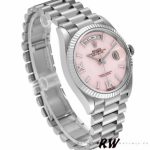 Rolex Day-Date 128239 White Gold Pink Opal Dial 36MM Unisex Replica Watch - Image 11