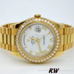 Rolex Day-Date 228348RBR White Roman Dial Diamond Bezel 40mm Mens Replica Watch - Image 4