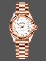 Rolex Datejust 279175 White Roman Numeral Dial Fluted Bezel 28mm Lady Replica Watch