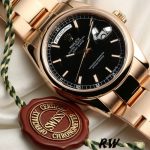 Rolex Day Date 118205 Black Dial Rose Gold 36mm Unisex Replica Watch - Image 3