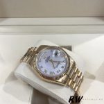 Rolex Day-Date 118238 White Mother of Pearl Roman Dial 36mm Unisex Replica Watch - Image 3
