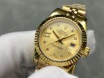 Rolex Datejust 279178 Champagne Diamond Dial Fluted Bezel 28mm Lady Replica Watch - Image 5