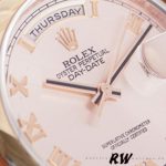 Rolex Day-Date 118205 Rose Gold Pink dial Automatic 36mm Unisex Replica Watch - Image 3