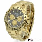 Rolex Daytona 116508 Yellow Gold Black Mother Of Pearl Dial 40MM Mens Replica Watch - Image 14