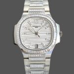 Patek Philippe Nautilus Ladies White Gold Diamond Bezel 7118