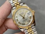Rolex Datejust 31 Stainless Steel and Yellow Gold Silver Pave Roman Dial m278273 0004 Women's Watch - Image 4