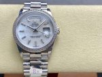 Rolex Day Date 36 MOP Dial Diamond Bezel Platinum m128396tbr 0022 - Image 3
