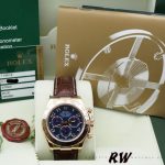Rolex Cosmograph Daytona 116518 Yellow Gold Blue Dial 40mm Mens Replica Watch - Image 5
