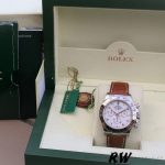 Rolex Daytona 116519 white Arabic dial brown leather strap 40mm Mens Replica Watch - Image 6