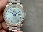Rolex Day-Date 40mm Platinum Ice Blue Arabic Dial Diamond Bezel 228396TBR Men's Watch - Image 3