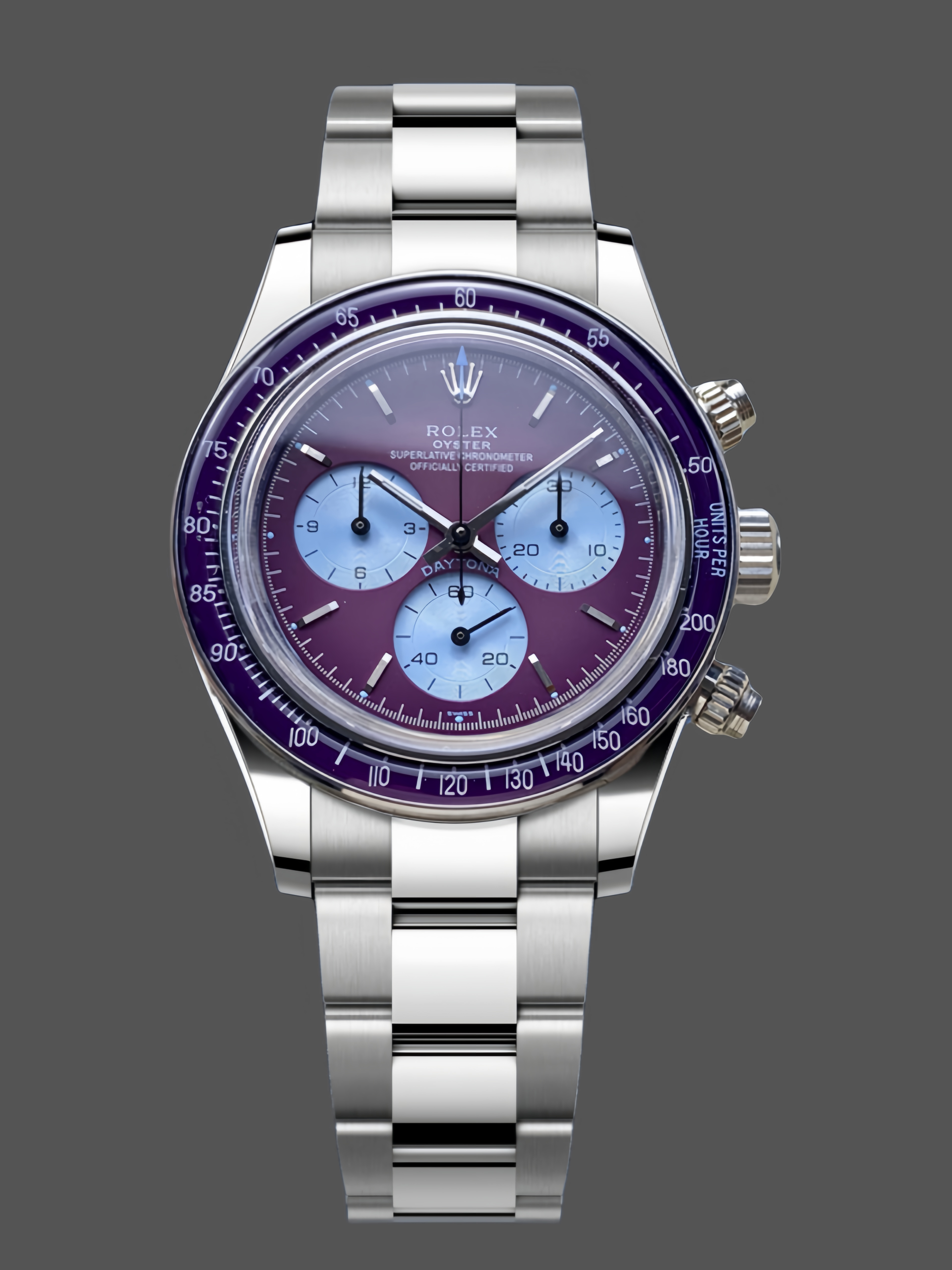 A0FEF086-9426-BD07-F550-E167154F25CA Rolex Daytona Artisans de Genève Customized 40mm Burgundy Purple dial Mens Watch - Image 1