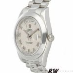 Rolex Day-Date 218206 Concentric Circle Ivory Roman Numeral Dial Platinum 41MM Mens Replica Watch - Image 3