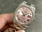 Replica Rolex Datejust 36 126284RBR 0024 Pink Roman Diamond Dial Lady Watch - Image 5