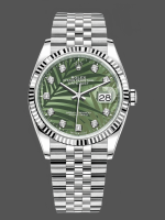 Rolex Datejust 126234 Olive Green Palm Motif Dial 36MM Unisex Replica Watch