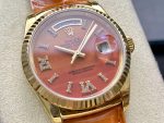 Rolex Day-Date 128238 Fluted Bezel Carnelian dial 36MM Unisex Replica Watch - Image 4