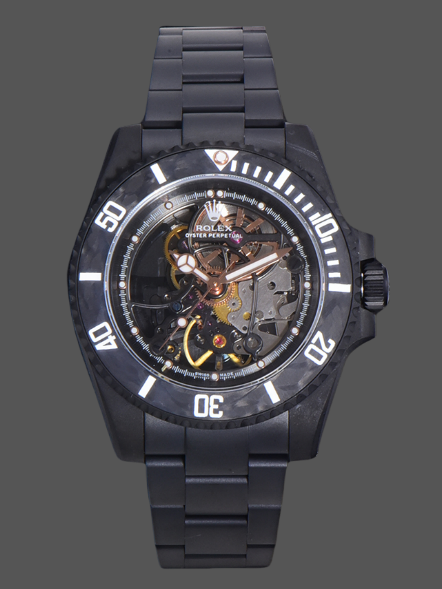 A3AB8C2E-6260-F5CA-A31B-95C066780280 Rolex Submariner Black PVD Andrea Pirlo Project 114060 Skeleton Dial 40mm - Image 1