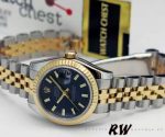 Rolex Datejust 179173 Blue Index Dial Fluted Bezel 26MM Lady Replica Watch - Image 4