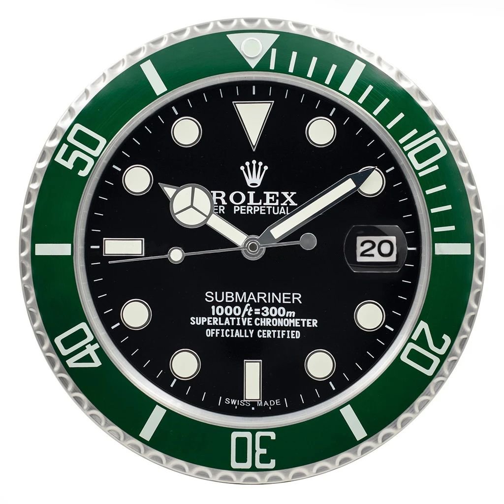 A4602C6B-CAB3-19B6-A906-1A94915C5073 Rolex Submariner Green & Black Wall Clock - Image 1