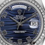 Rolex Day-Date 218349 Wave Blue Dial 41MM Mens Replica Watch - Image 2