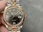 Rolex Datejust 36 Everose Gold Slate Diamond Pave Roman Dial m126231 0023 Women's Watch - Image 3