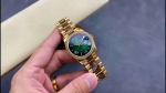 Rolex Day Date 36 36mm Green Ombré Dial Diamond-Set Bezel President Bracelet m128348rbr 0068 - Image 2