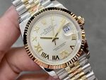 Rolex Datejust 36MM 126233 0031 Silver Roman Numeral Dial Fluted Bezel Unisex Replica Watch - Image 6