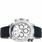 Rolex Daytona 116519 Black Alligator Leather strap White Dial 40mm Mens Replica Watch - Image 3