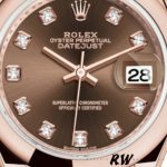 Rolex Datejust 279165 Chocolate Brown Dial Diamond Domed Bezel 28mm Lady Replica Watch - Image 4