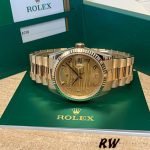 Rolex Day-Date 118238 Arabic Numeral Wave Champagne Dial Yellow gold 36mm Unisex Replica Watch - Image 6